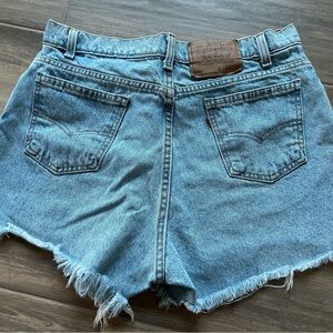 Vintage Levi's Blue Denim Women's Shorts Orange Tab